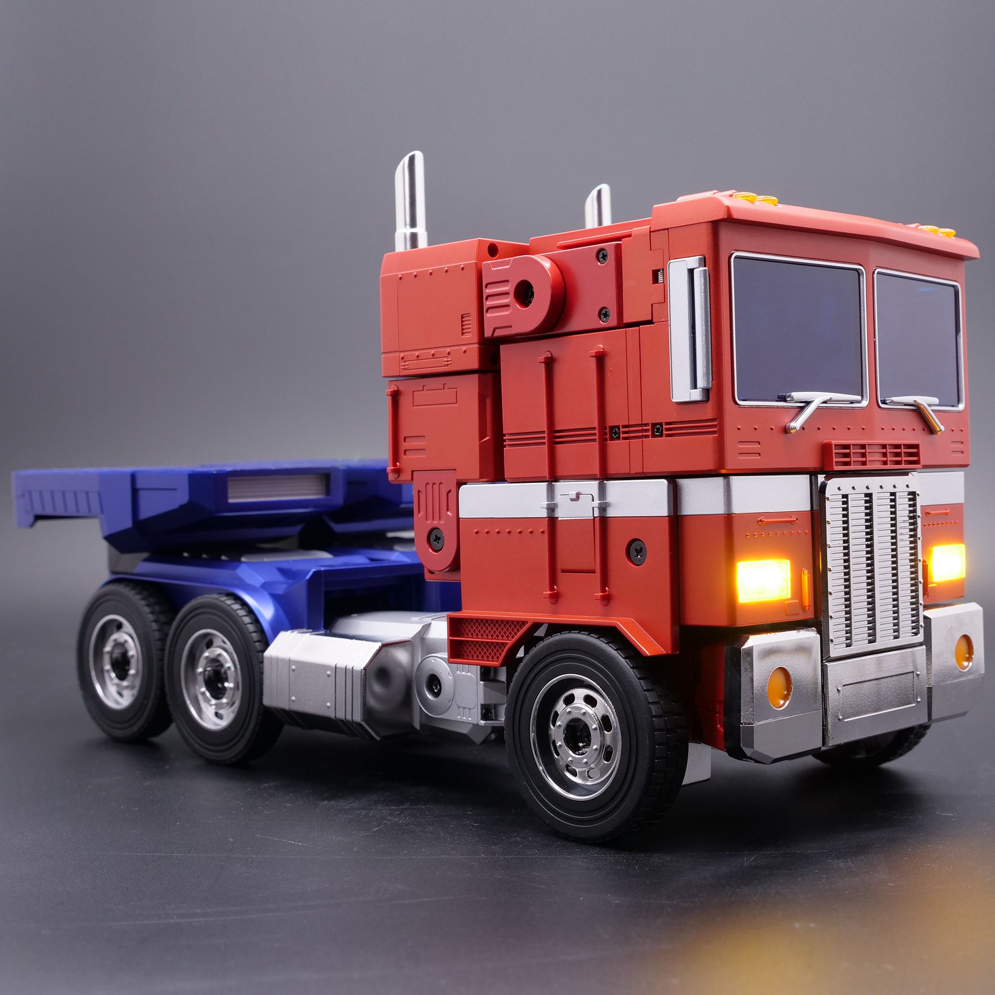 Hasbro's Transformers Optimus Prime toy in Truck Mode.