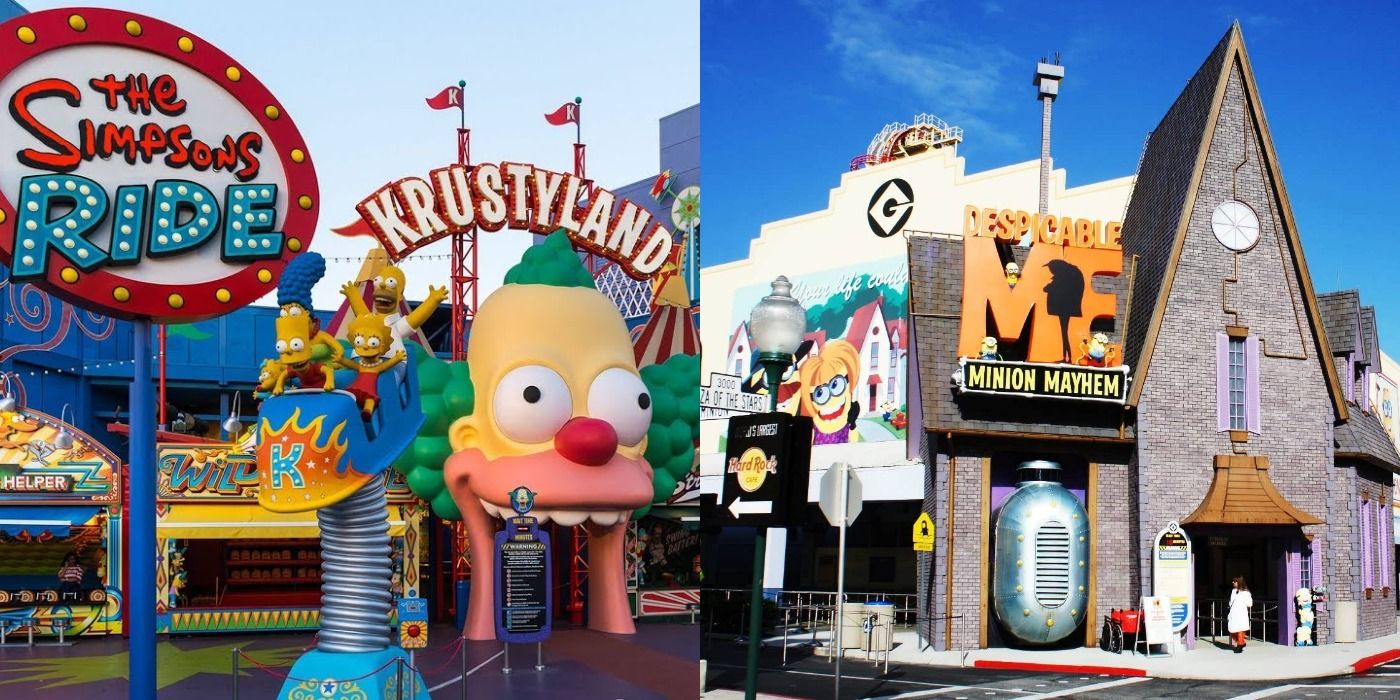 Simpsons and Minions at ride Universe