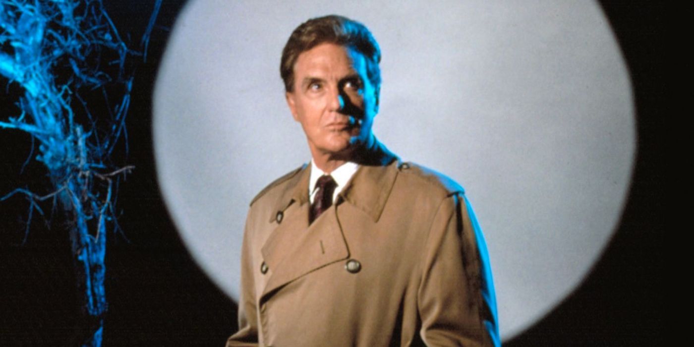 Robert Stack in front of the moon