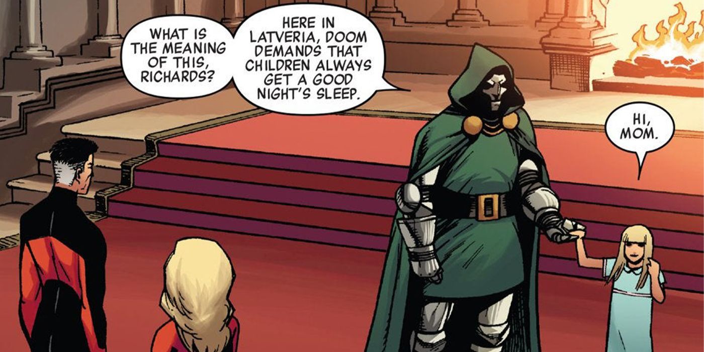 Doom puts Valeria to bed in Marvel comics