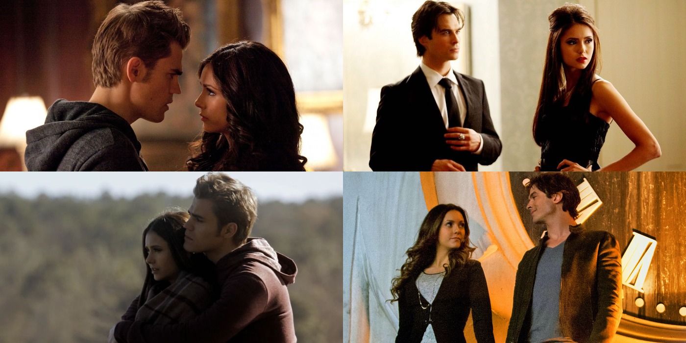 Vampire Diaries Stefan and Katherine Damon and Katherine Elena and Stefan Elena and Damon