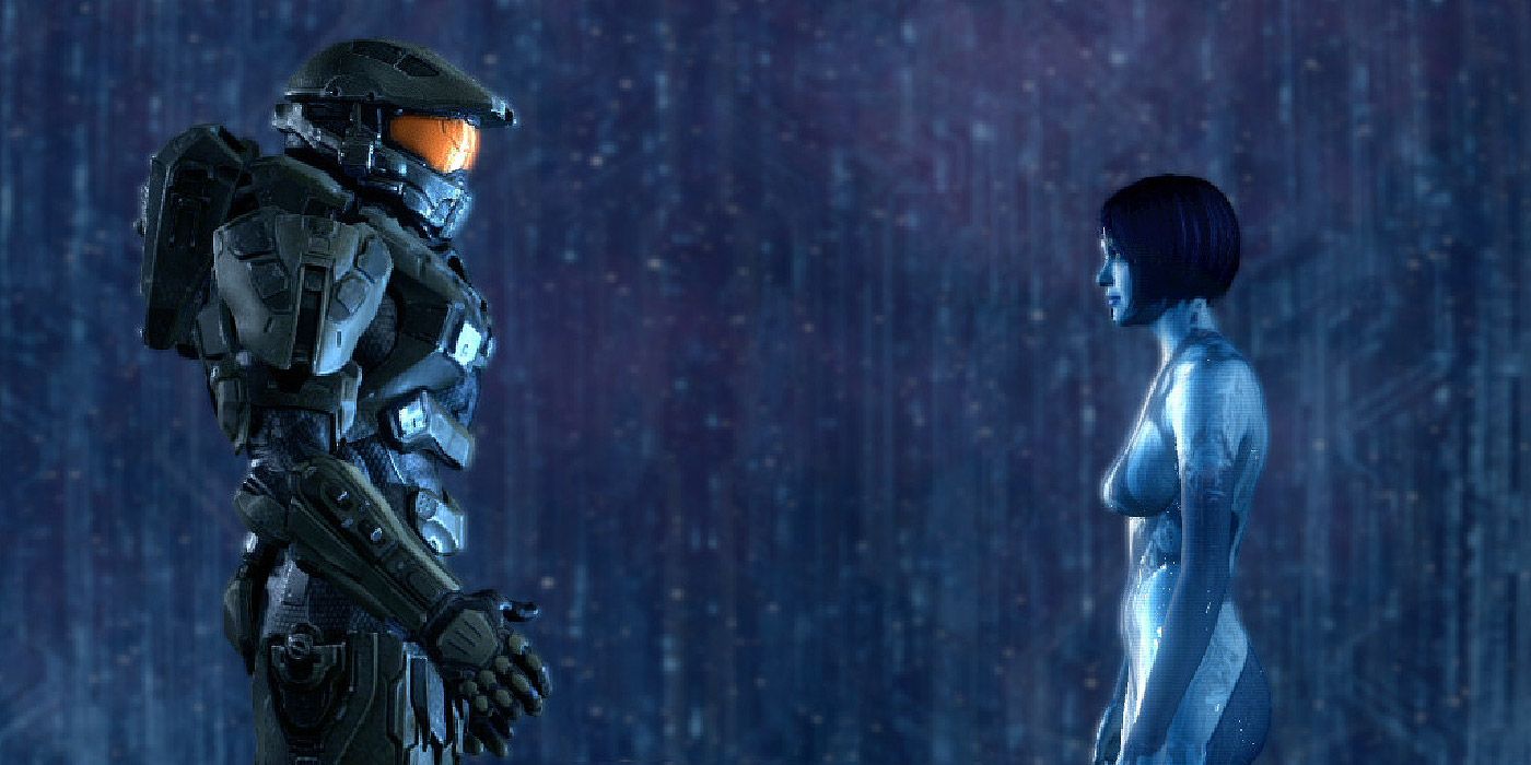 The Master Chief shares an intimate moment with Cortana in Halo 4
