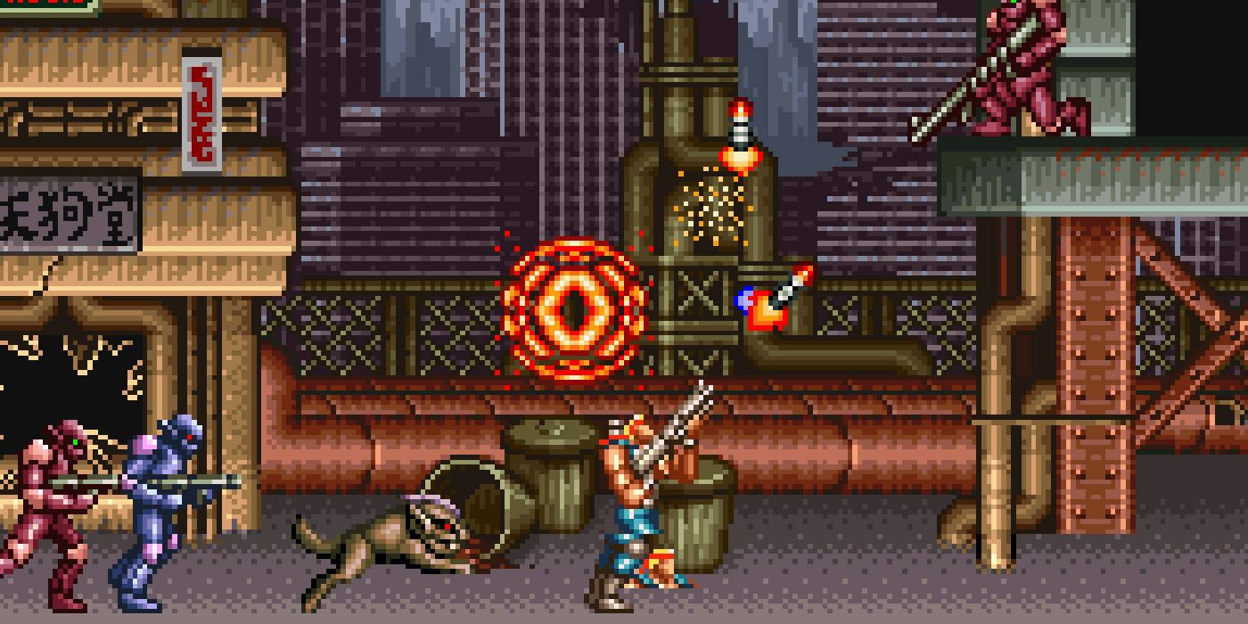 Jimbo &amp; Sully take on Red Falcon's forces in Contra III