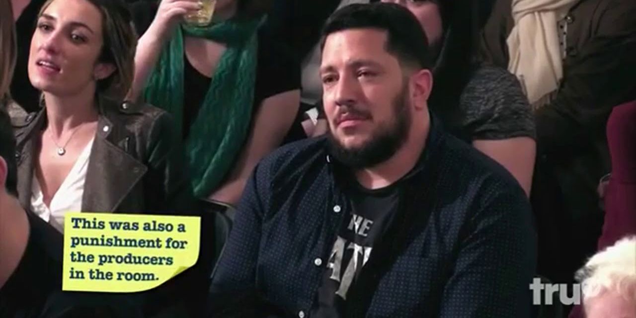 Sal's phone goes off during a reading.