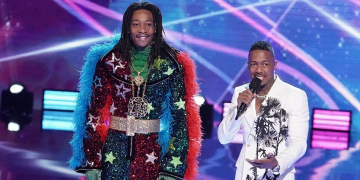 Wiz Khalifa and Nick Canon onstage for The Masked Singer