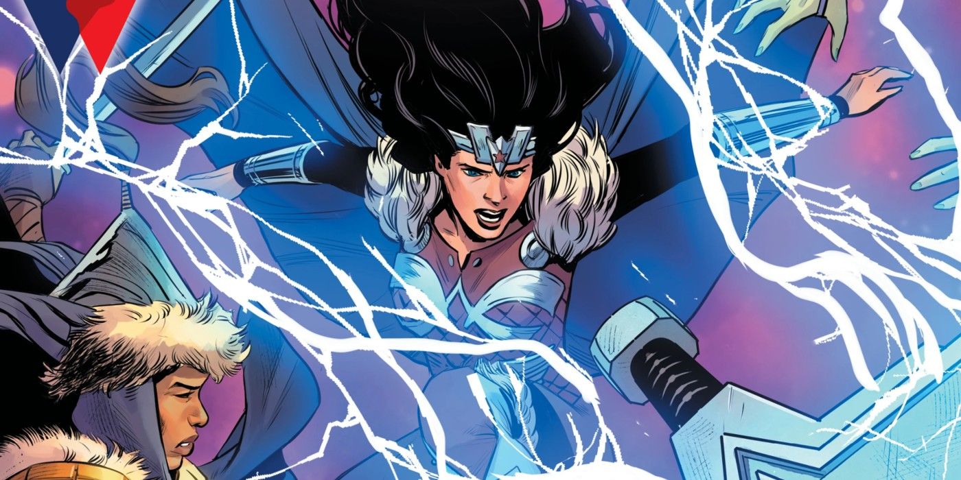 Wonder Woman with Thor's Hammer Mjolnir