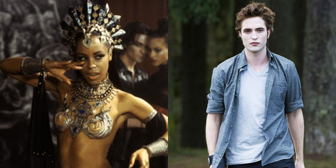 Akasha (Aaliyah) in Queen of the Damned and Edward (Robert Pattinson) in Twilight