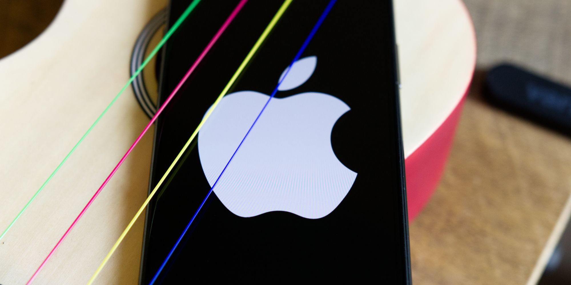 Apple logo on an iPhone 11 Pro