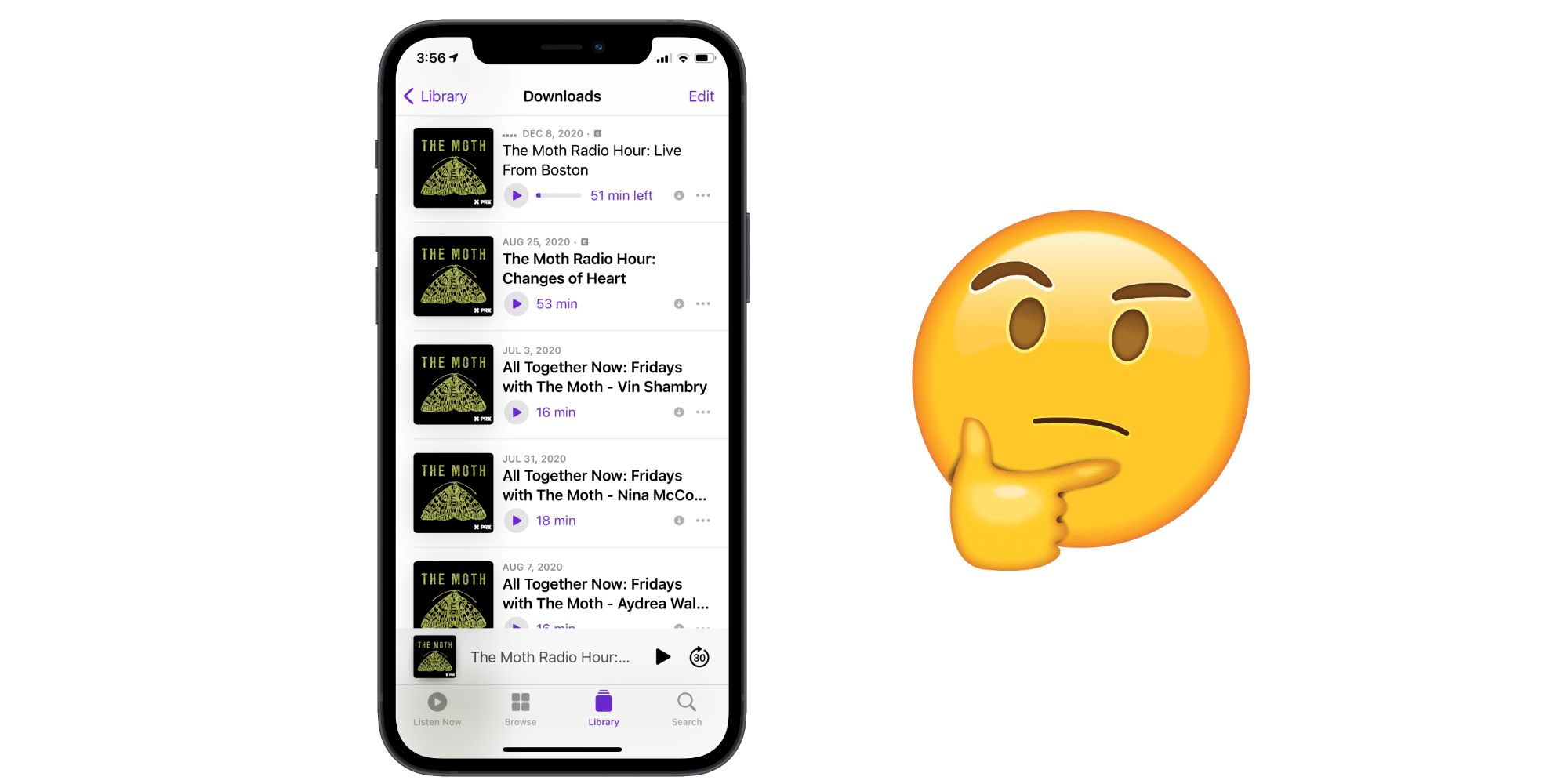 Apple Podcasts with iOS 14.5 download bug