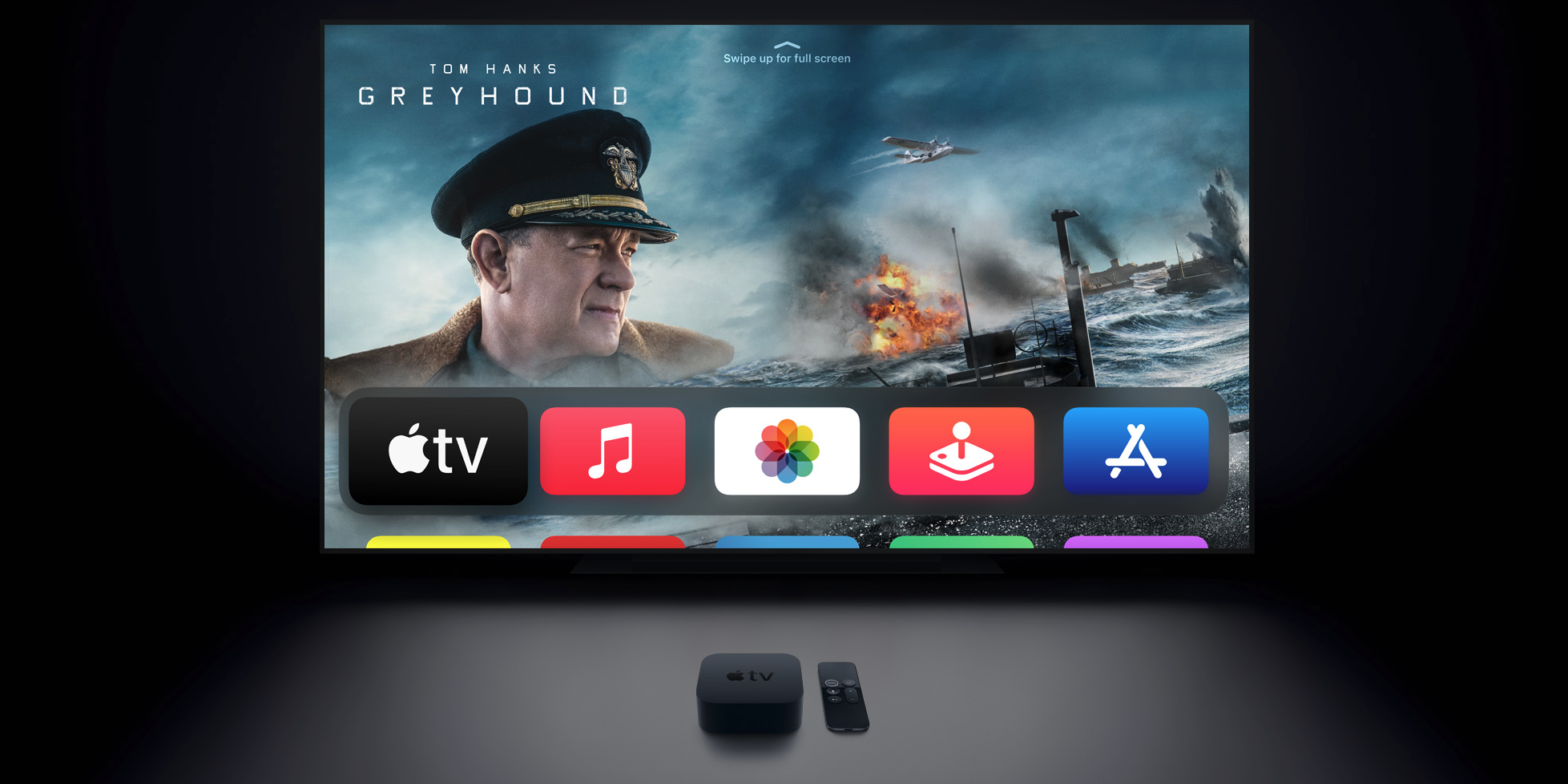 Apple TV 4K next to a television