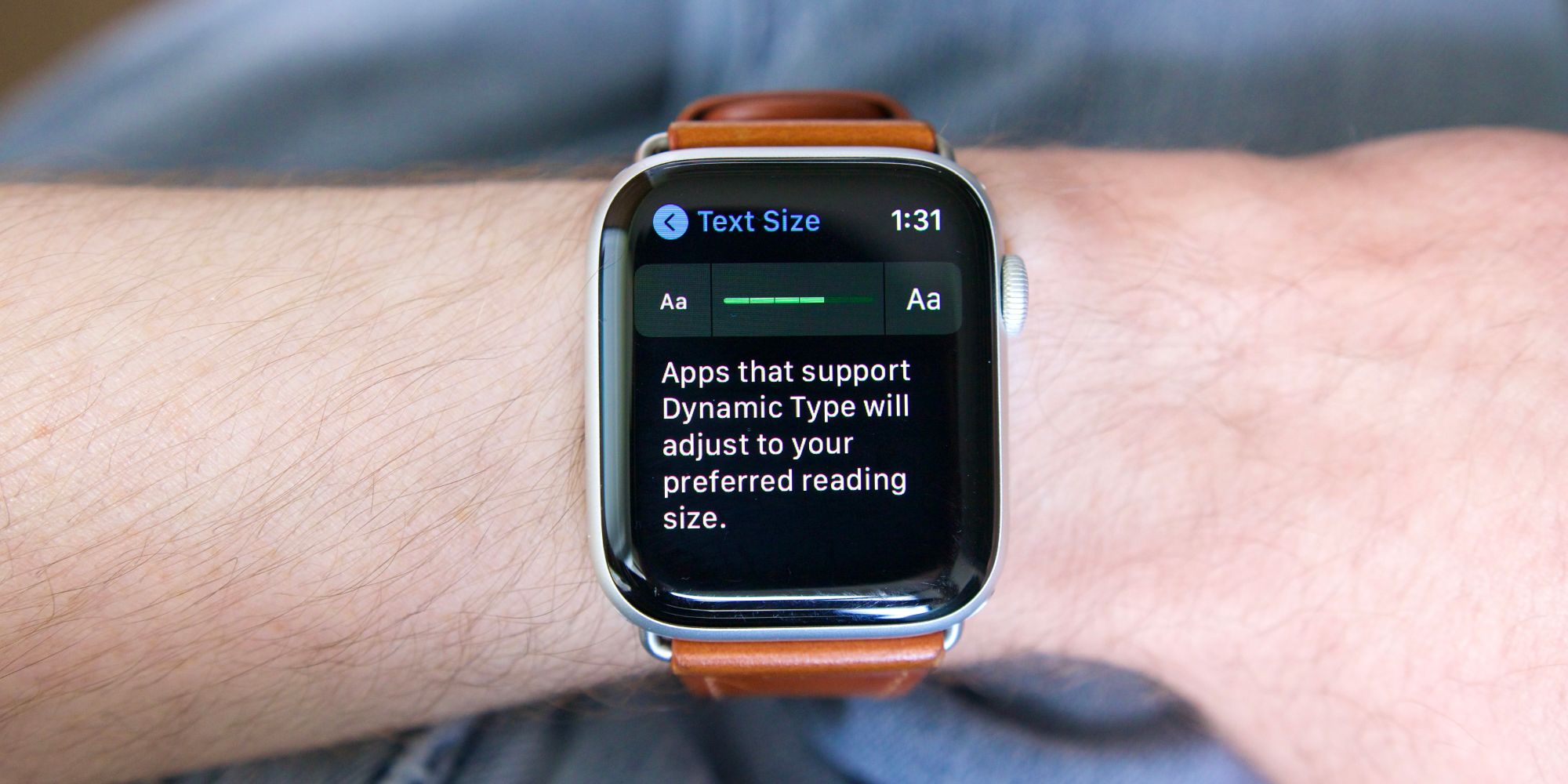 Apple Watch font size settings