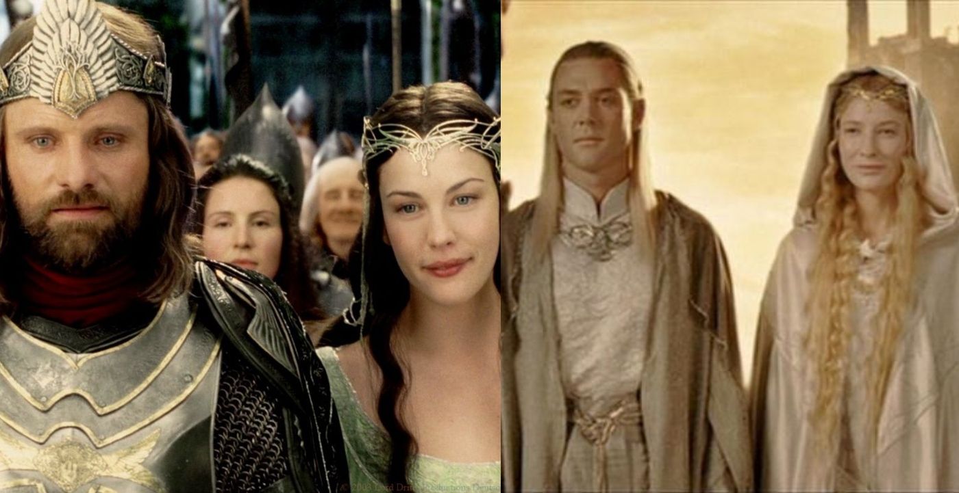arwen and aragorn and celeborn and galadriel from lotr