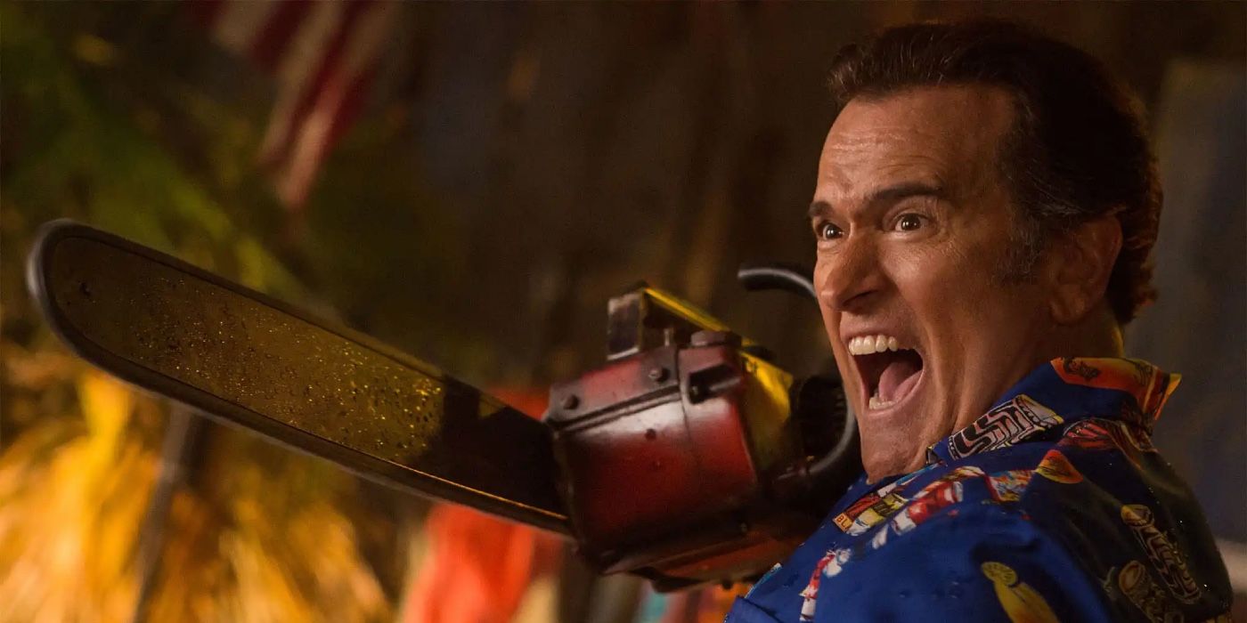 Ash uses his chainsaw arm in Ash Vs the Evil Dead