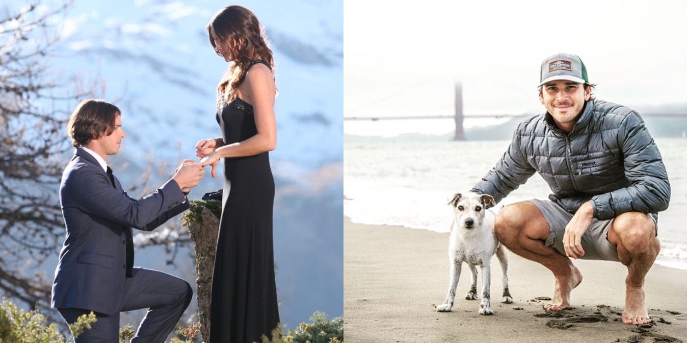 Ben Flajnik proposing to Courtney in 2012, and more recently with his dog.