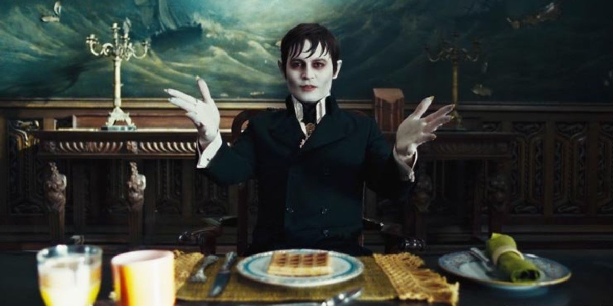 Barnabas Collins (Johnny Depp) at breakfast in Dark Shadows