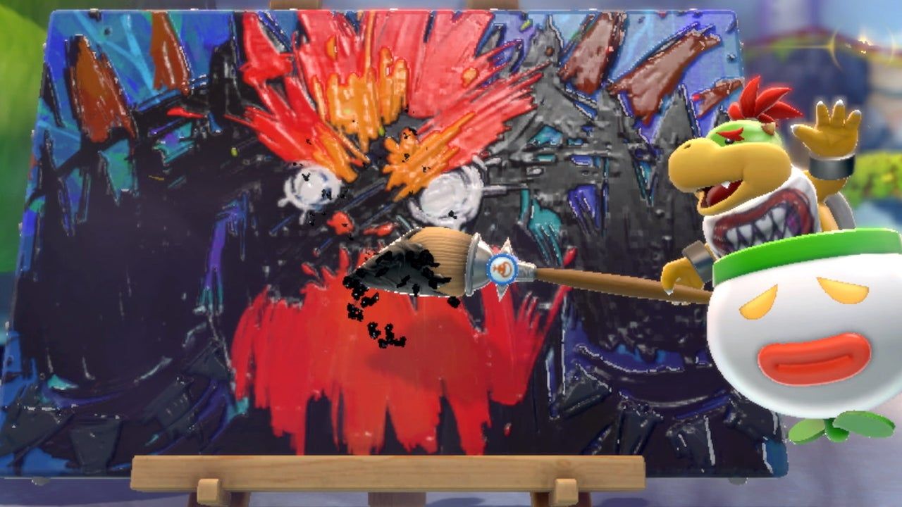 Bowser painting Fury Bowser in Bowser's Fury 