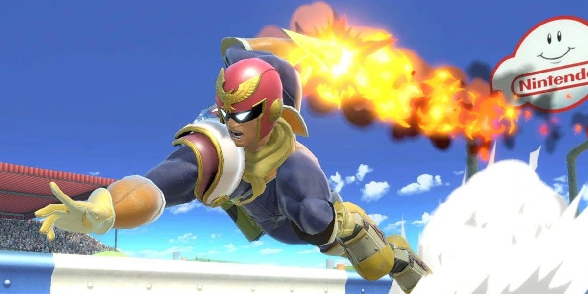 Captain Falcon fighting in Super Smash Bros. Ultimate 