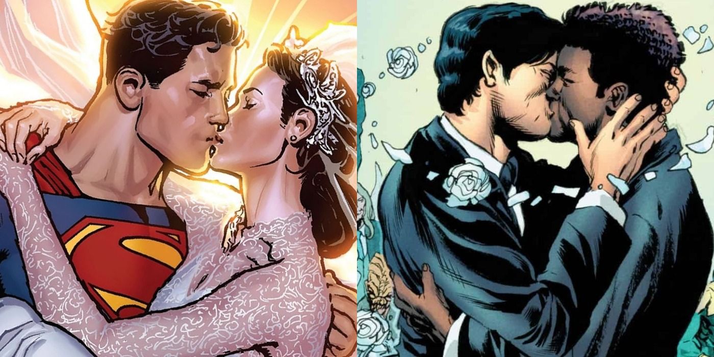 Superman & Lois Lane and Northstar & Kyle getting married.
