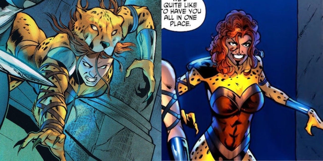 Two side by side cells with Cheetah from DC Comics