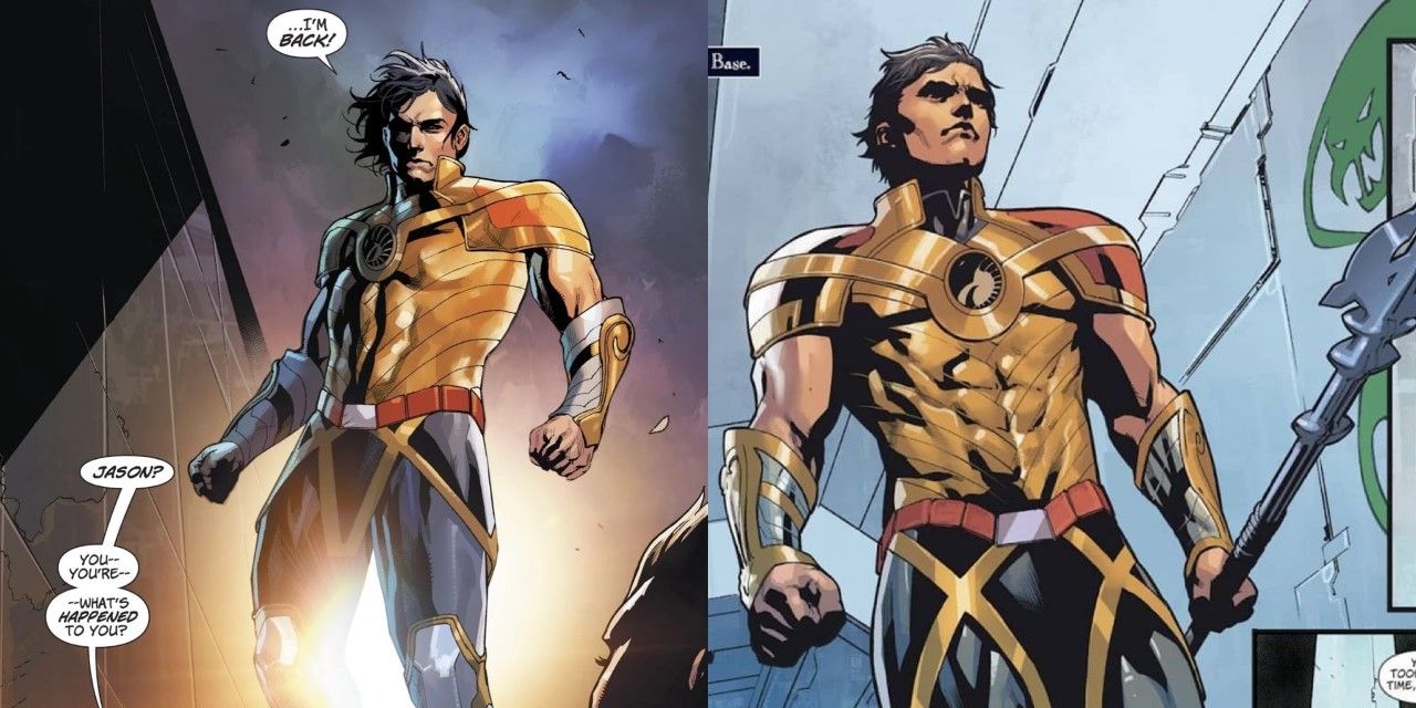 Two side by side images of Jason from DC Comics