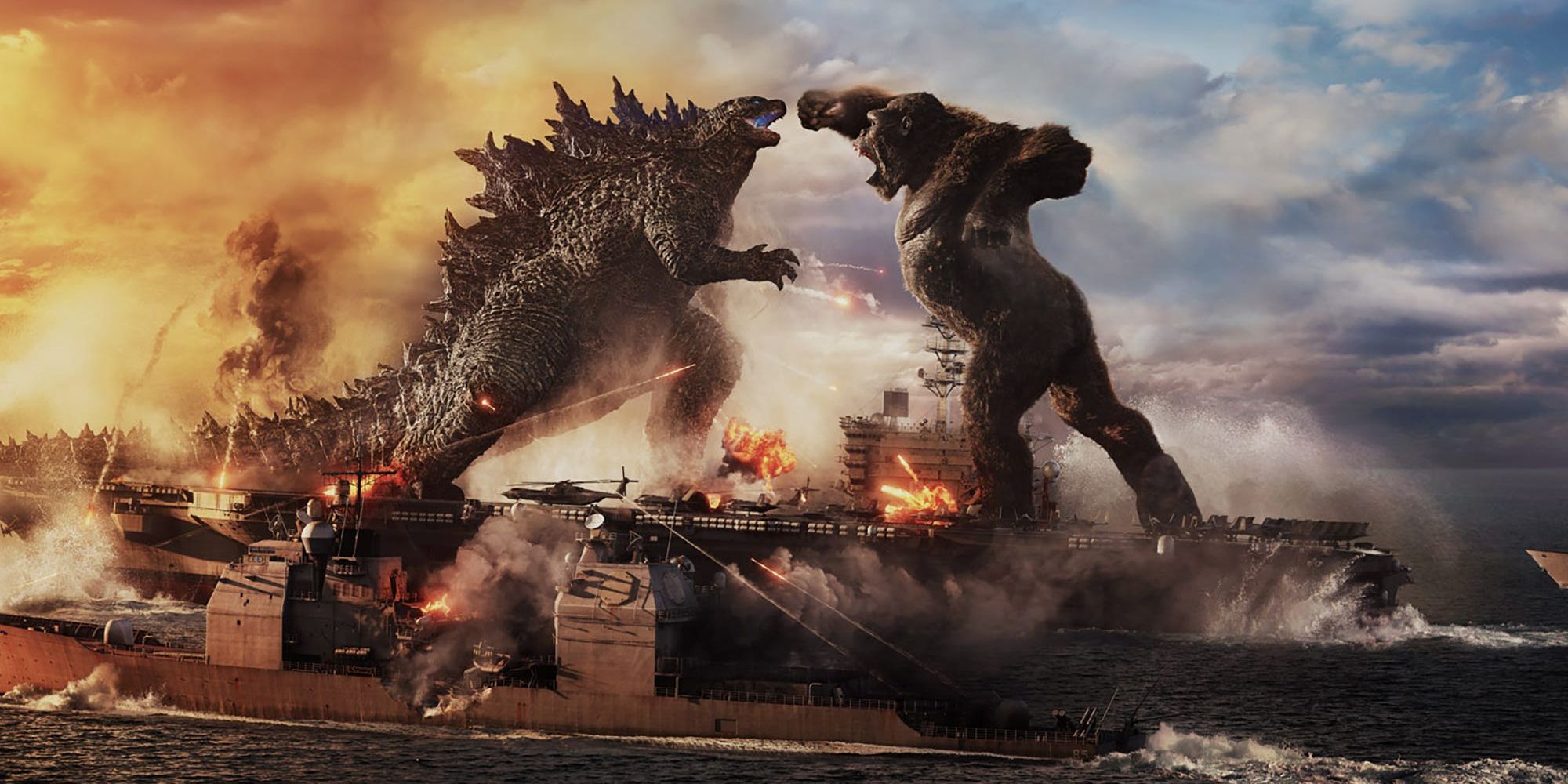 Godzilla and Kong's first battle in Godzilla vs. Kong