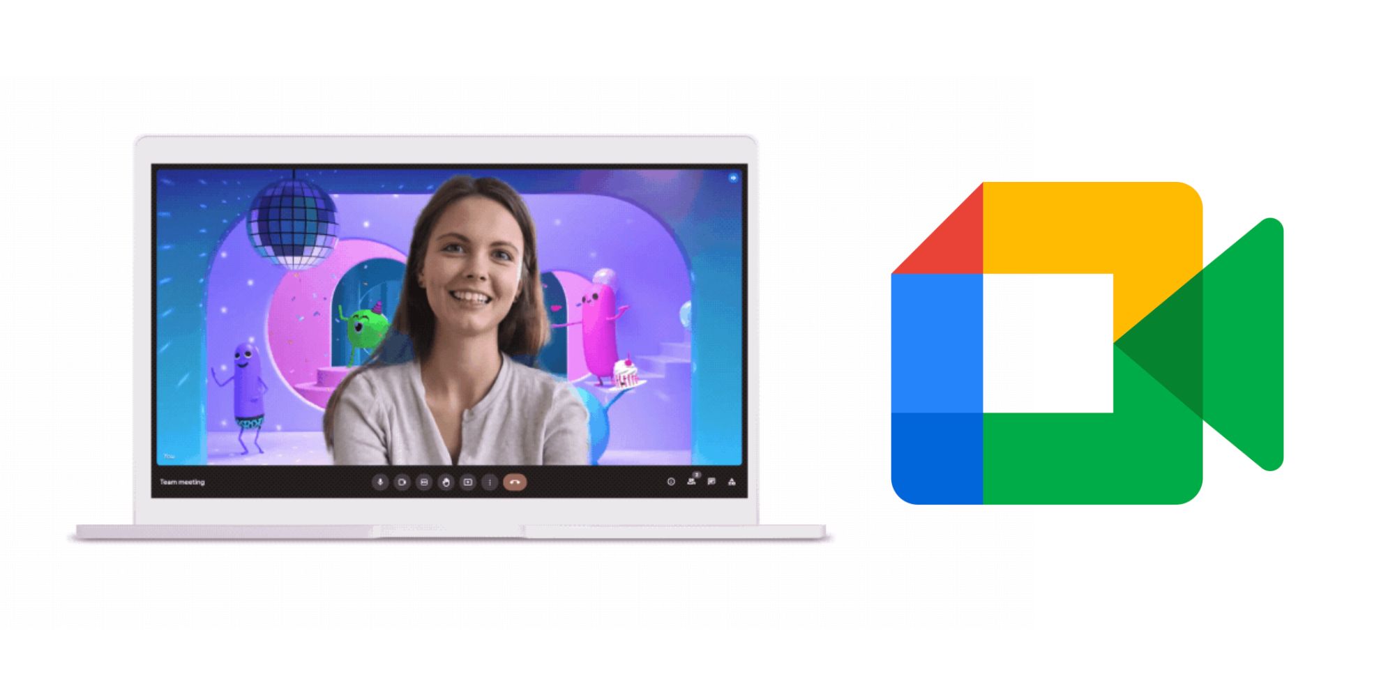 Google Meet with a video background replacement