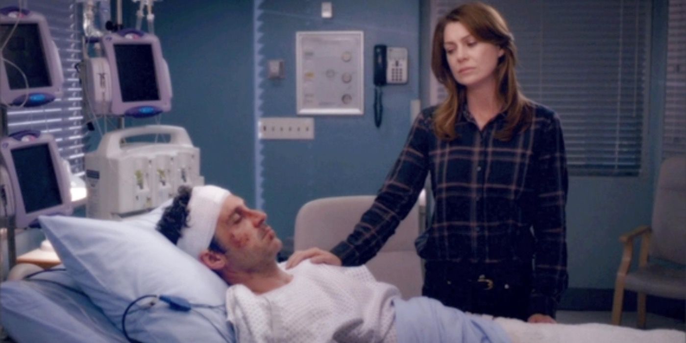 Meredith saying goodbye to Derek.