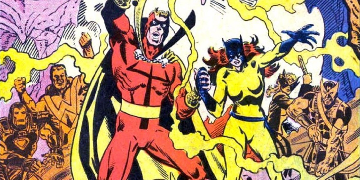 Hellcat and Damien Hellstrom attack in Marvel Comics.