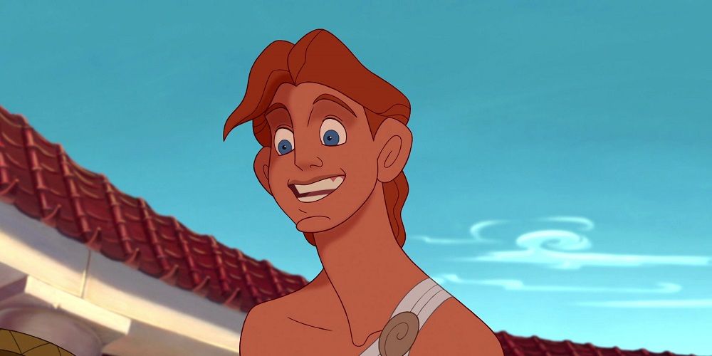 Hercules smiles with no shirt on in Hercules