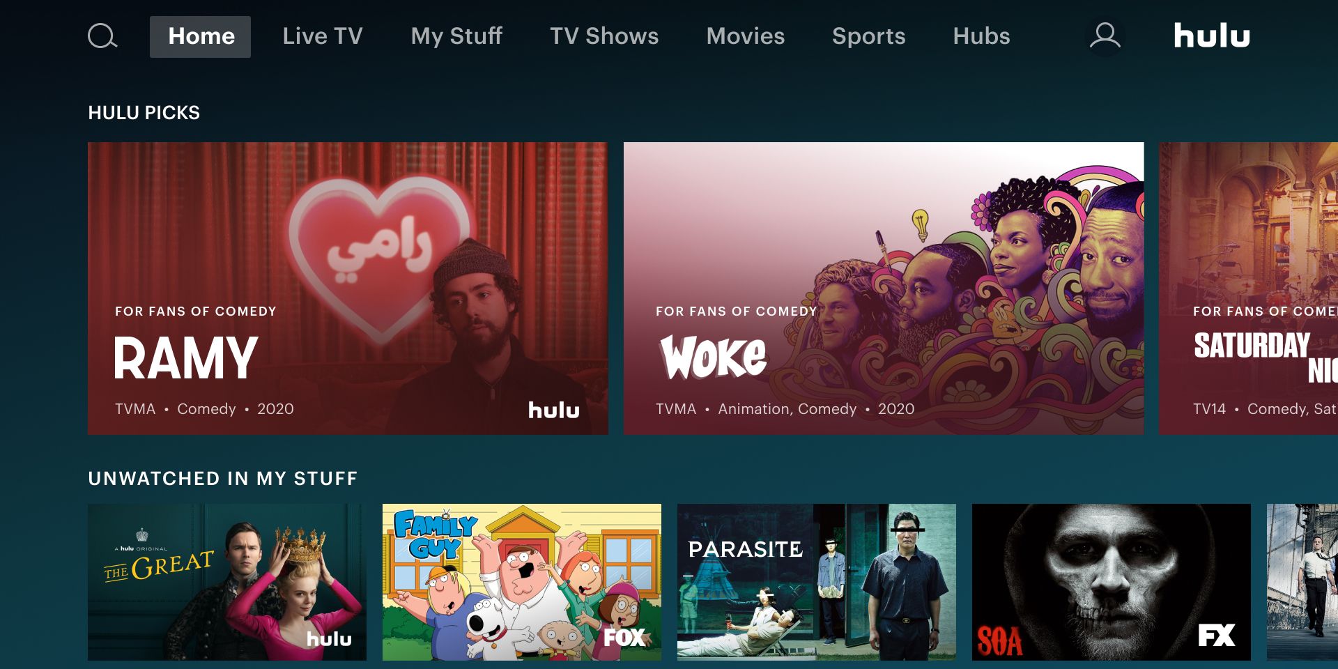 Smart TV app for Hulu