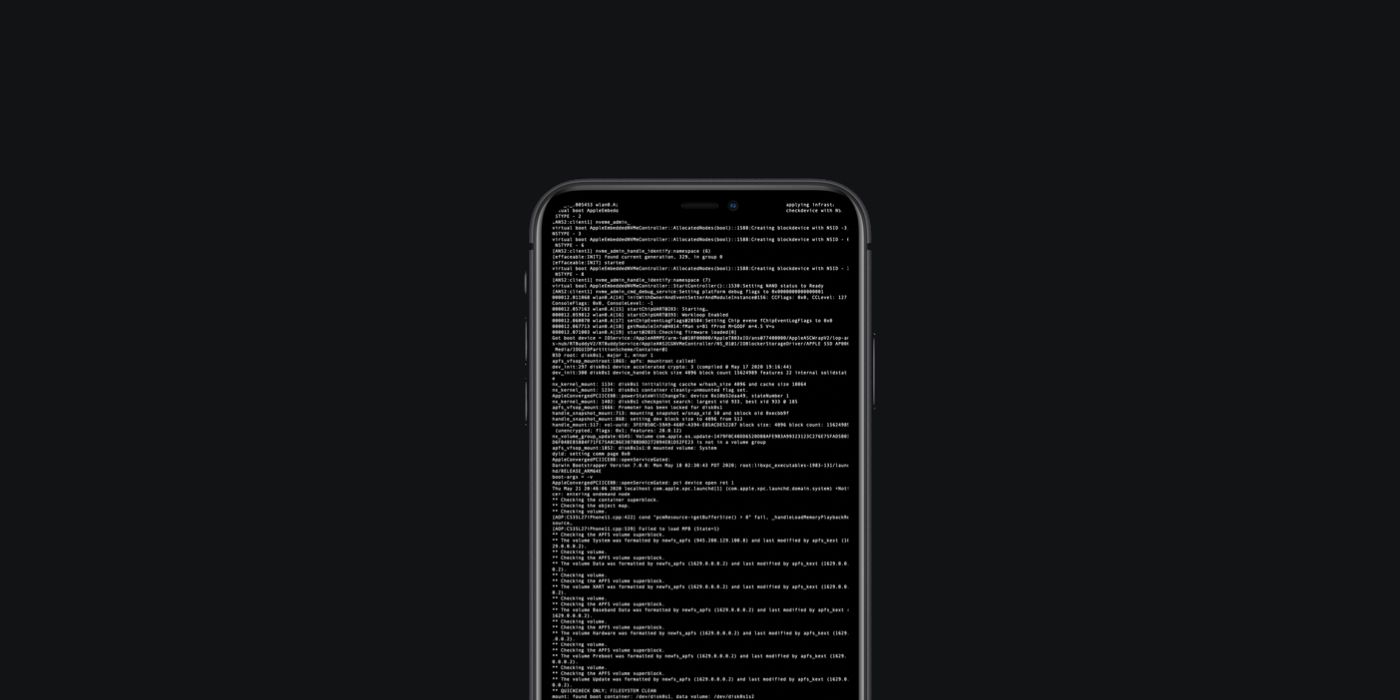 iPhone displaying lines of code