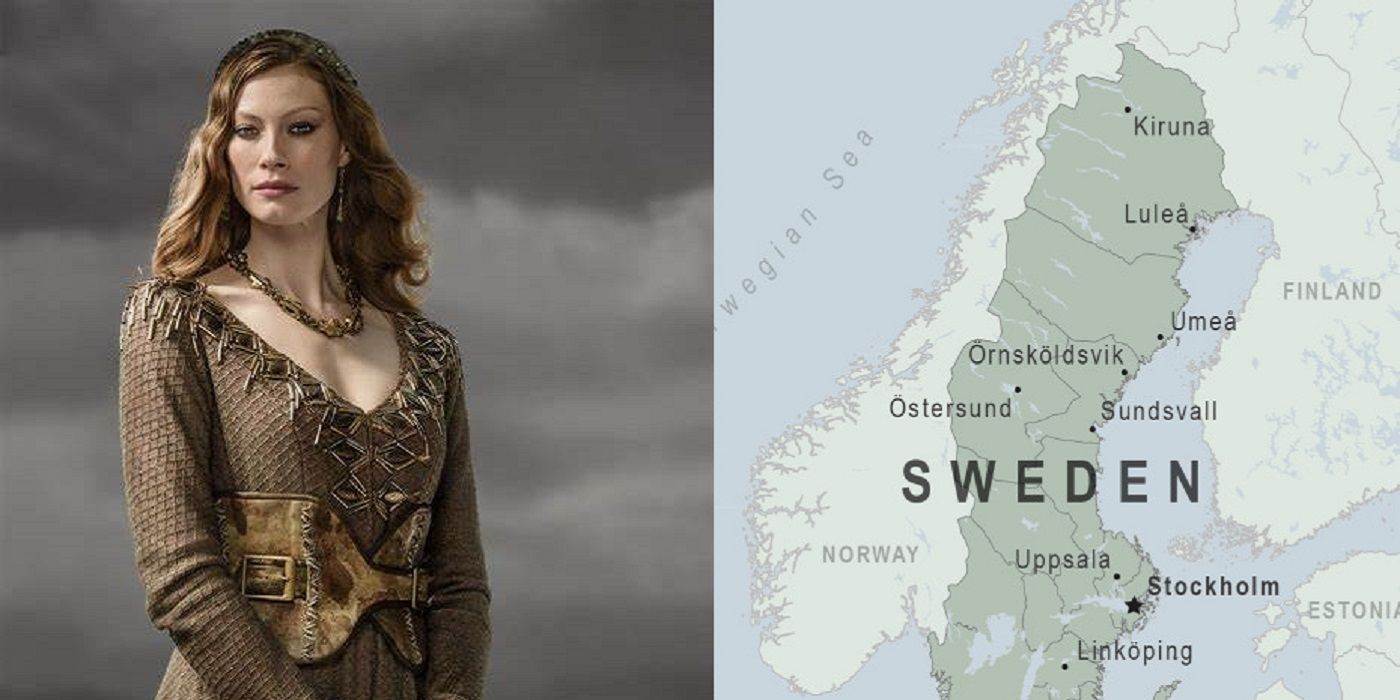 Auslag em Vikings e mapa da Noruega