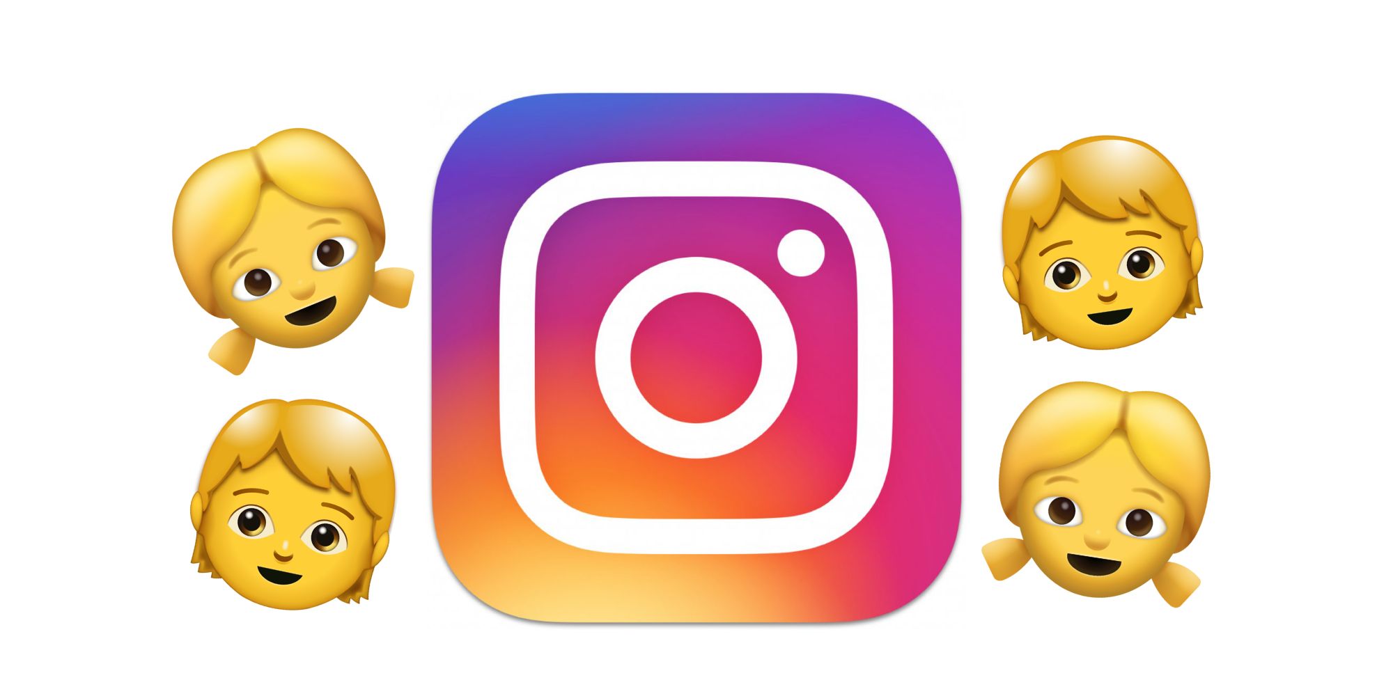 Instagram app icon with kids emojis