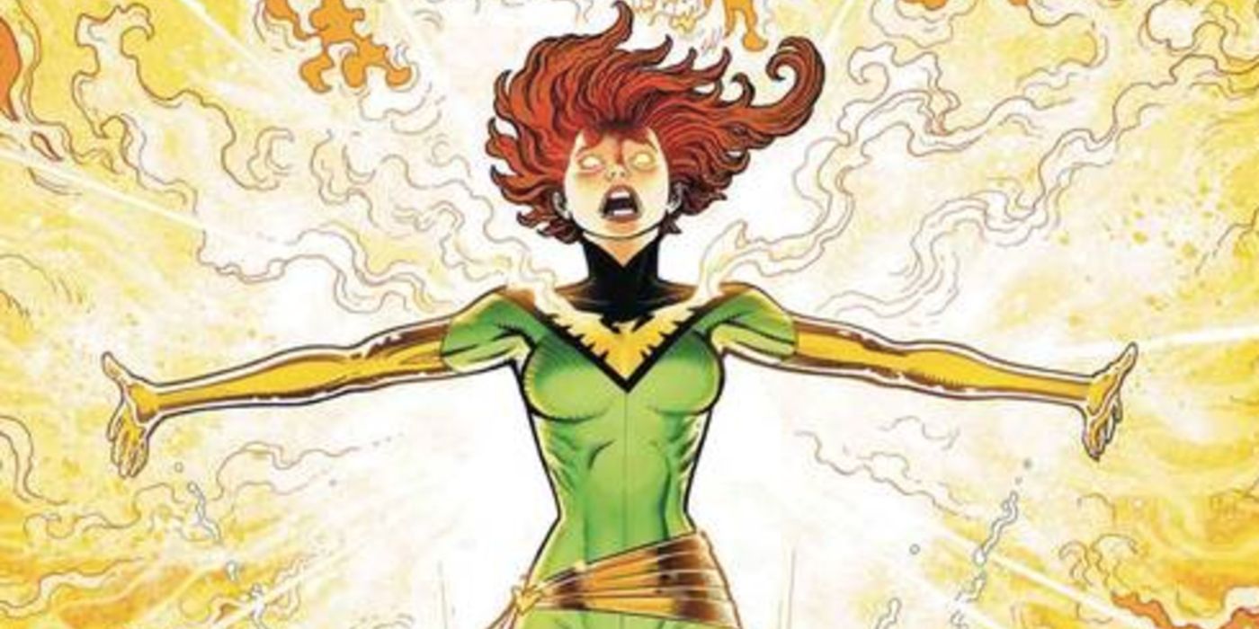 Jean Grey usando seus poderes de Fênix nos quadrinhos dos X-Men