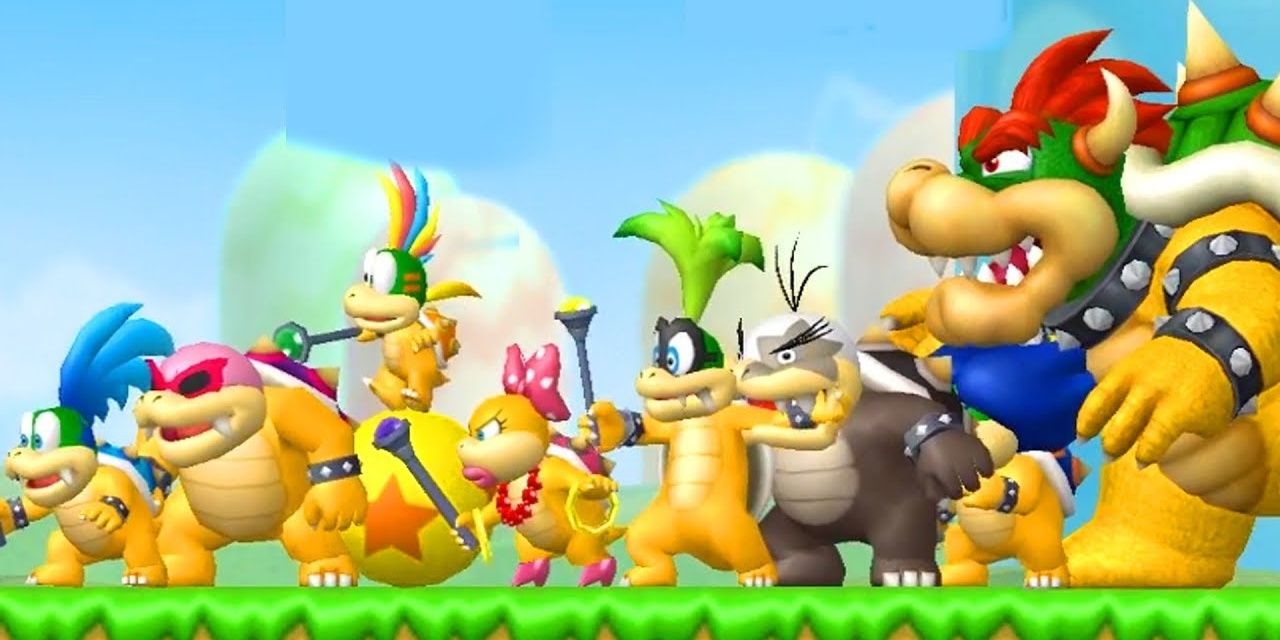 Bowser and the Koopalings preparing for battle.
