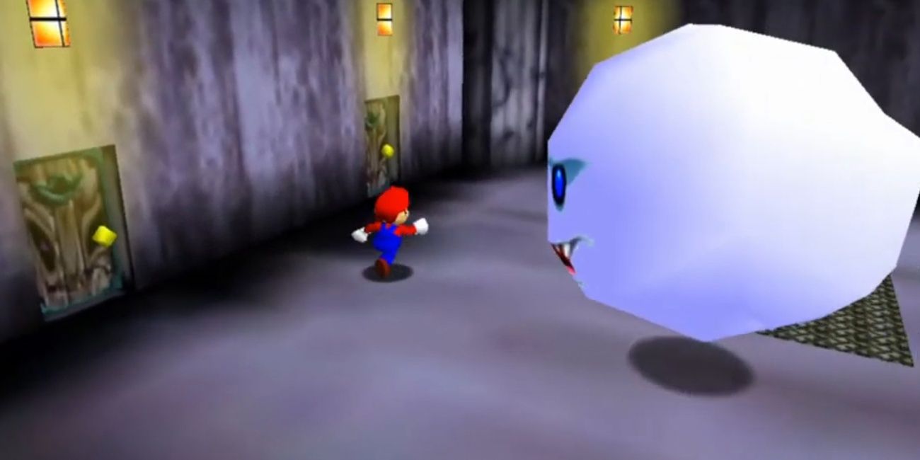 Mario battling Big Boo in Super Mario 64