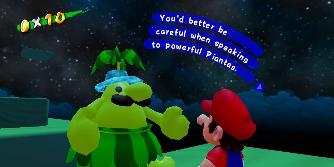 Pianta talking to Mario in Super Mario Sunshine 