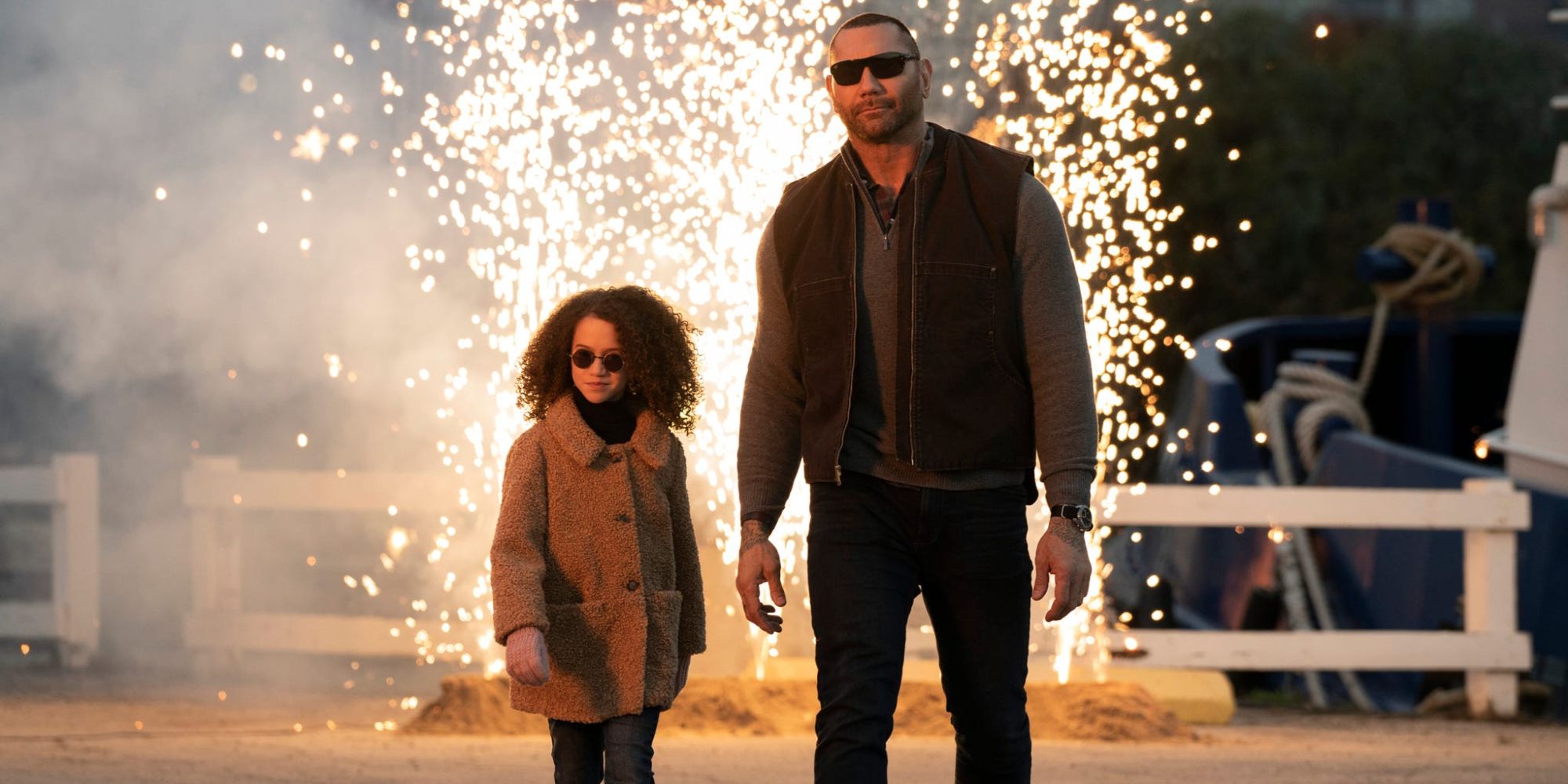 dave bautista and chloe coleman in My Spy