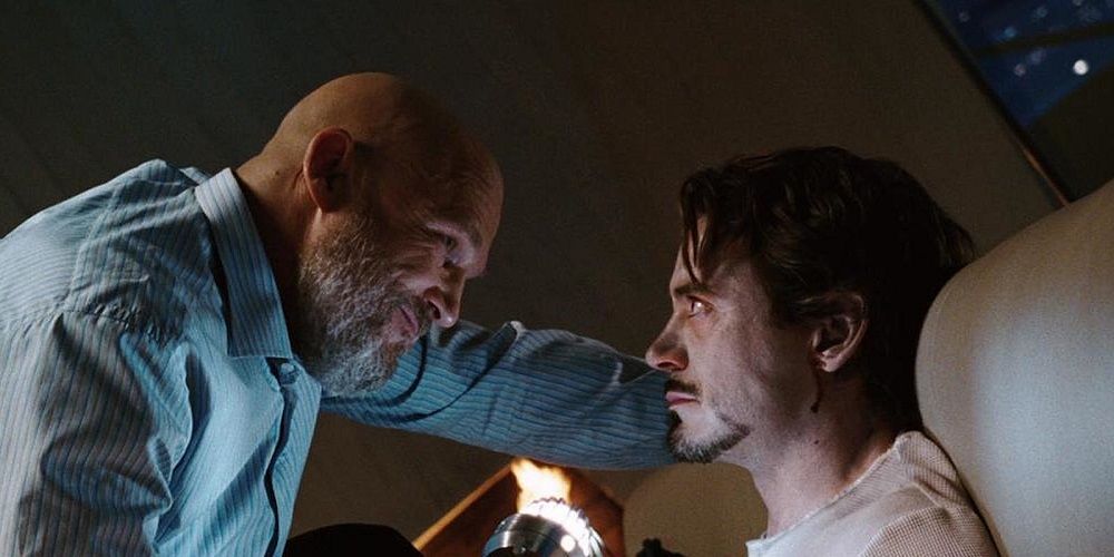 Stane confronts Tony Stark in hospital in Iron Man