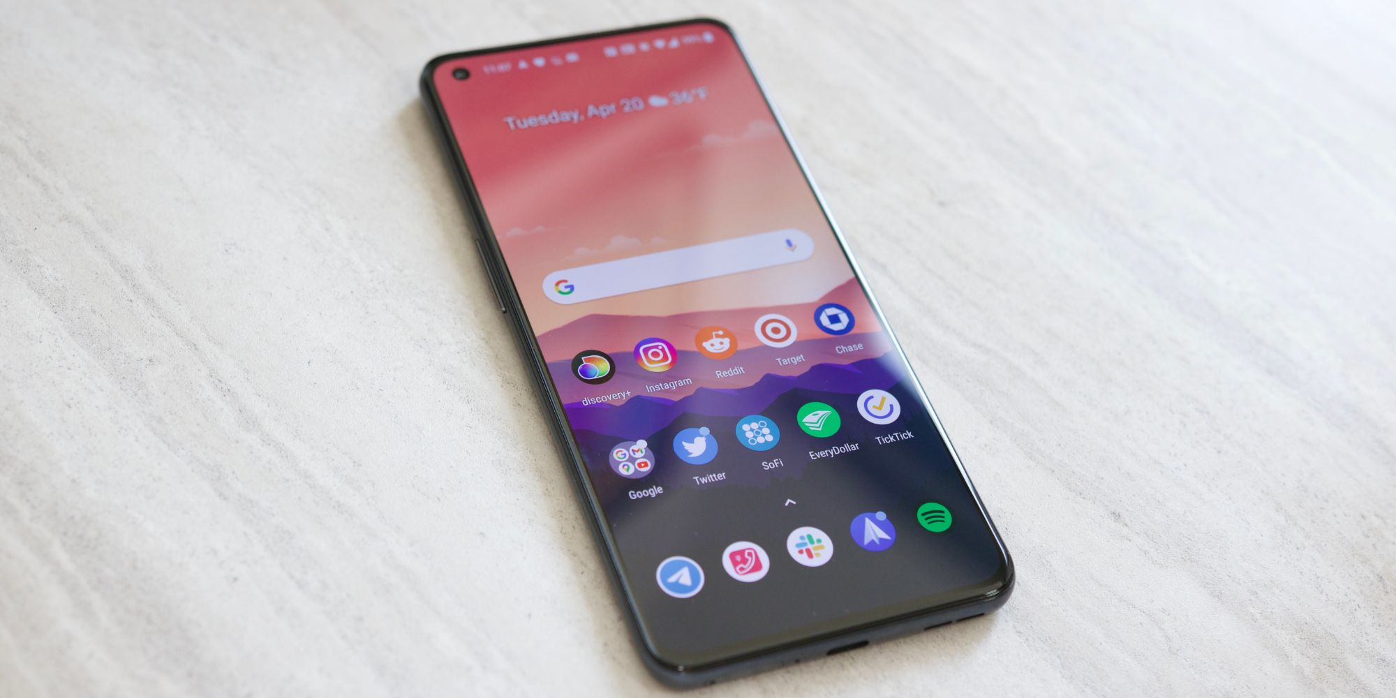 OnePlus 9 with display on