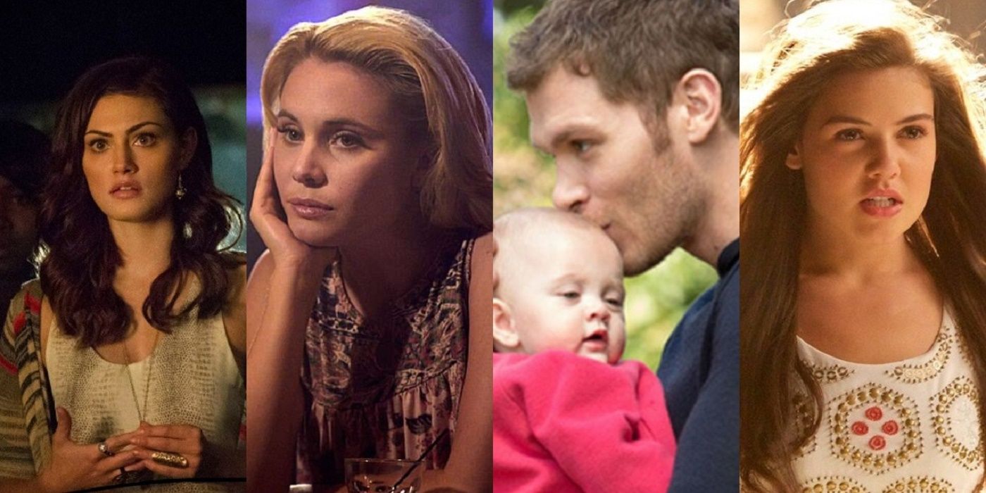 A side-by-side image of Hayley, Cami Klaus and Hope and Davina from The Originals