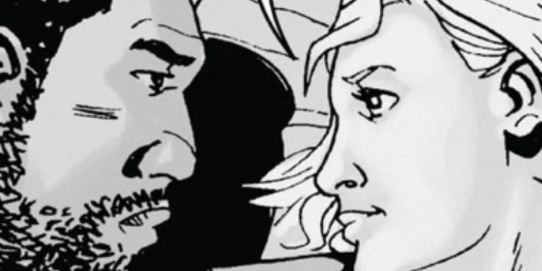 carol and tyreese in bed in twd comics