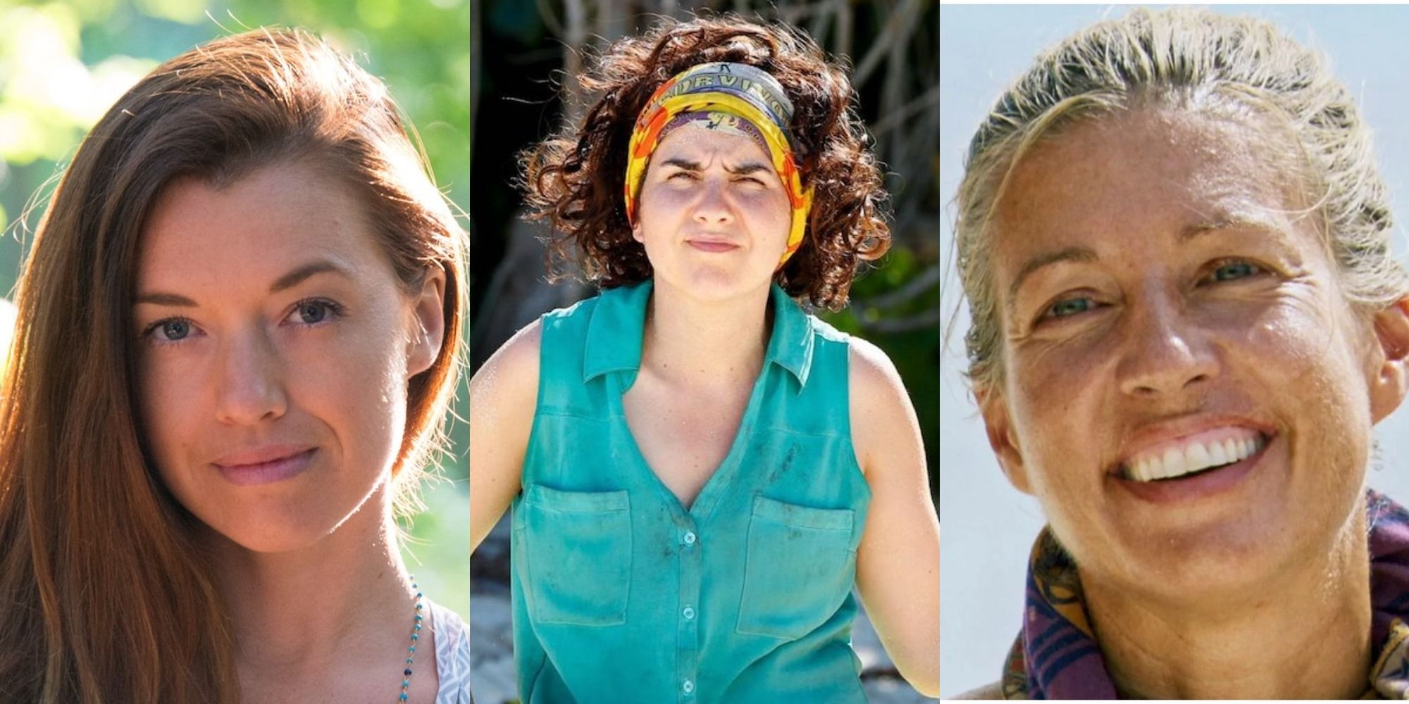 Split image of Parvati, Aubry, and Chrissy from Survivor
