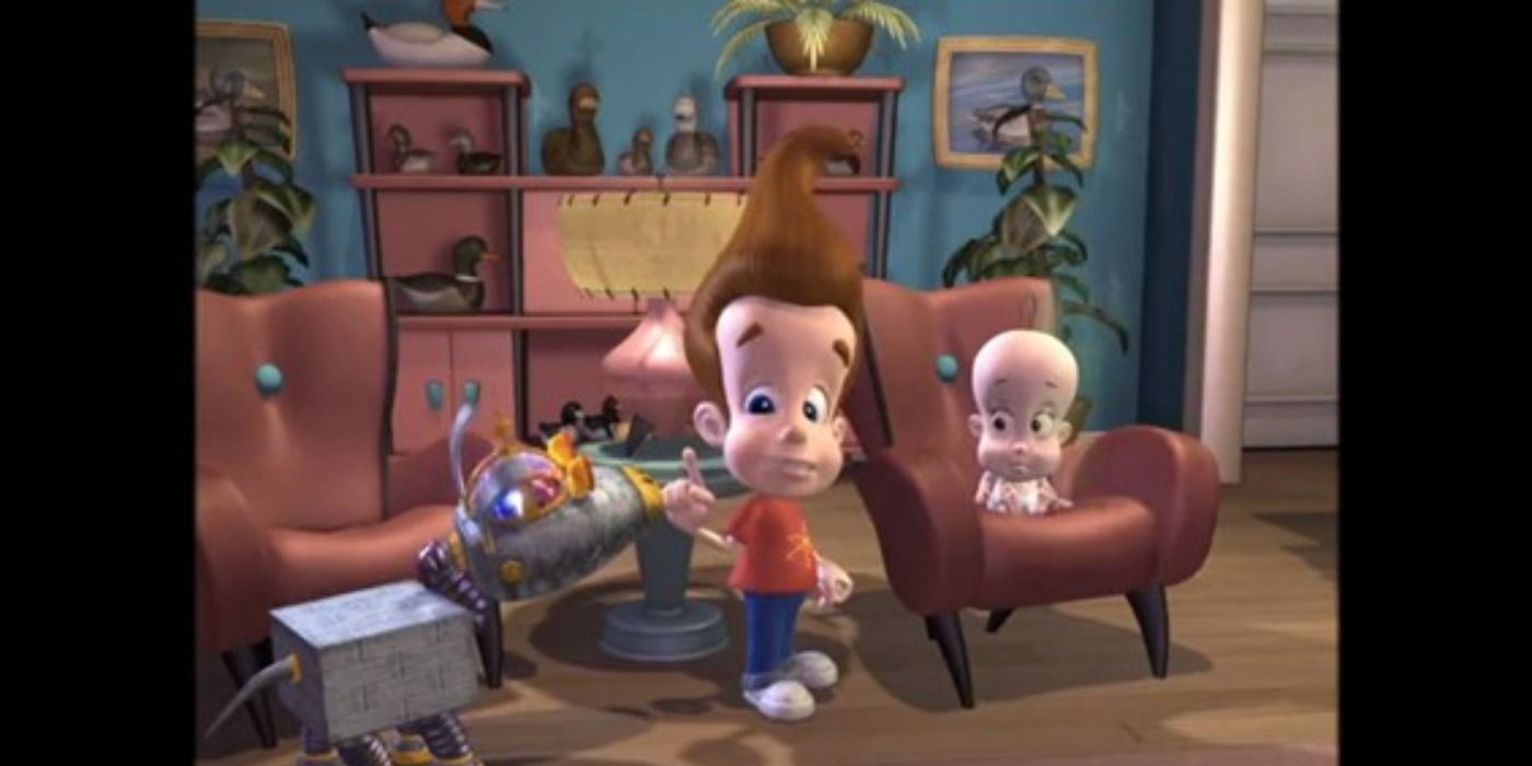 Goddard, Jimmy and baby Granny hanging out in Jimmy Neutron