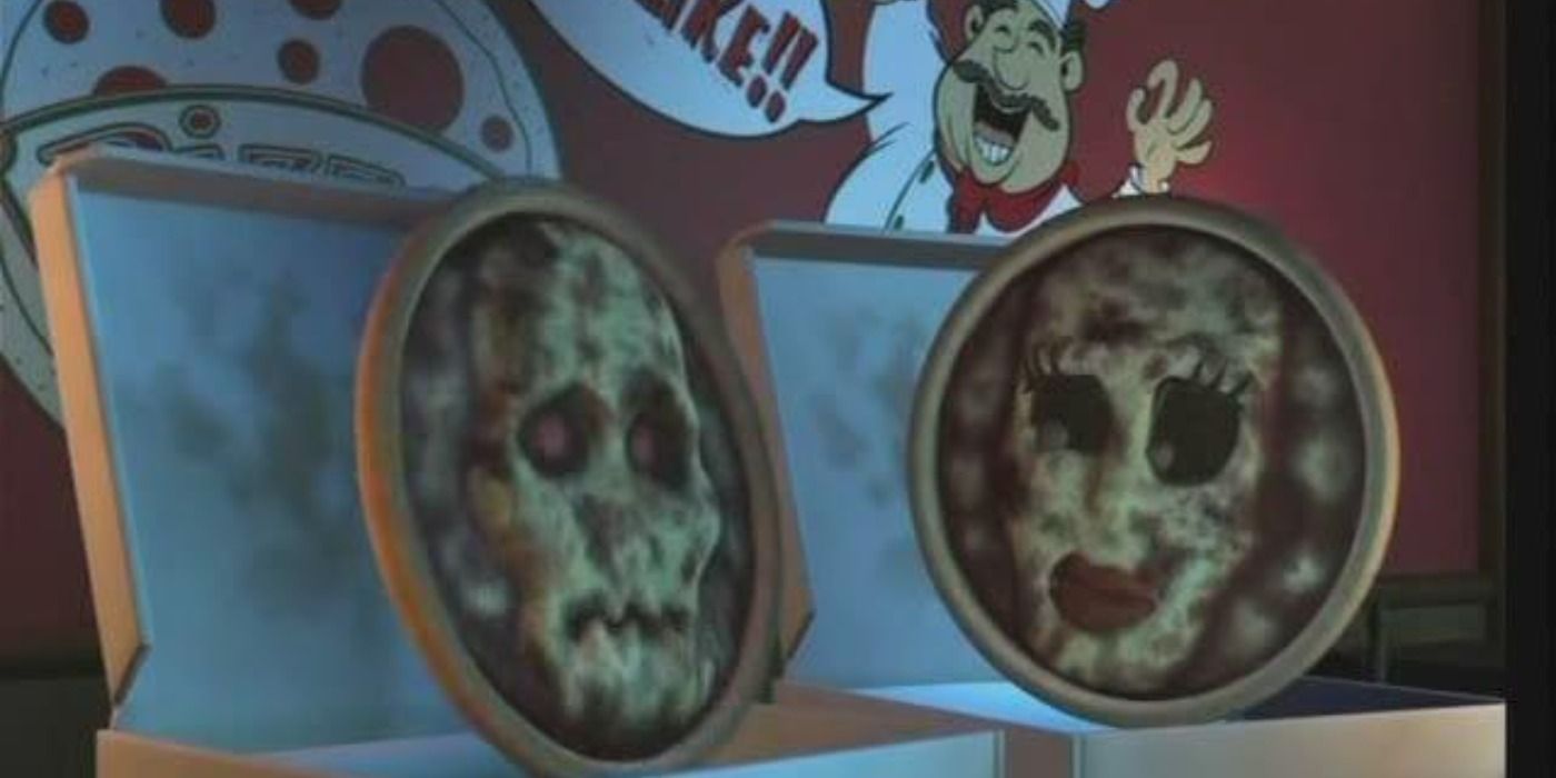 Two pizzas with faces talking in Jimmy Neutron