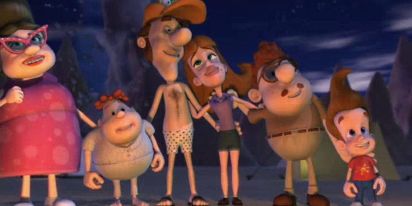 Jimmy and Carl singing with their parents in Jimmy Neutron