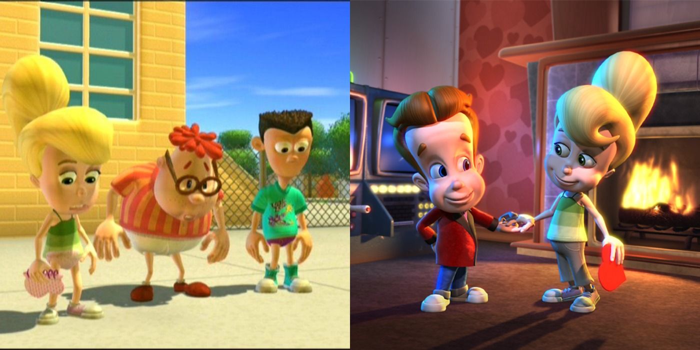 Cindy, Carl and Sheen on left, Cindy and Jimmy on right Jimmy Neutron split image