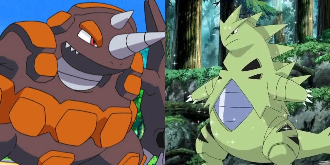 Tyranitar and Rhyperior from the Pokémon series