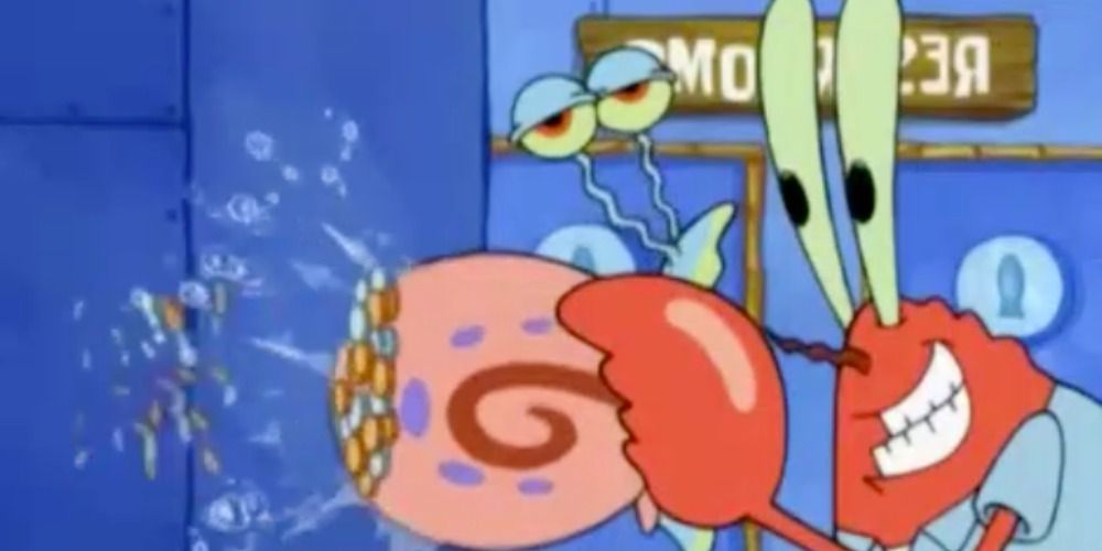 Mr. Krabs using Gary to get loose cahnge