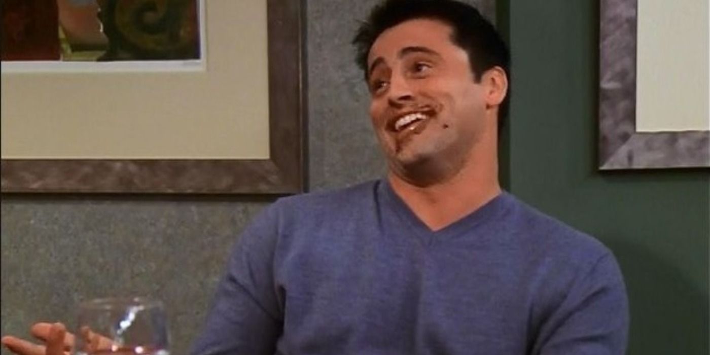 Joey with chocolate on his face in Friends